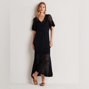NWT Boden | Glorious British Style Navy Blue Pointelle Knitted Midi Dress 12